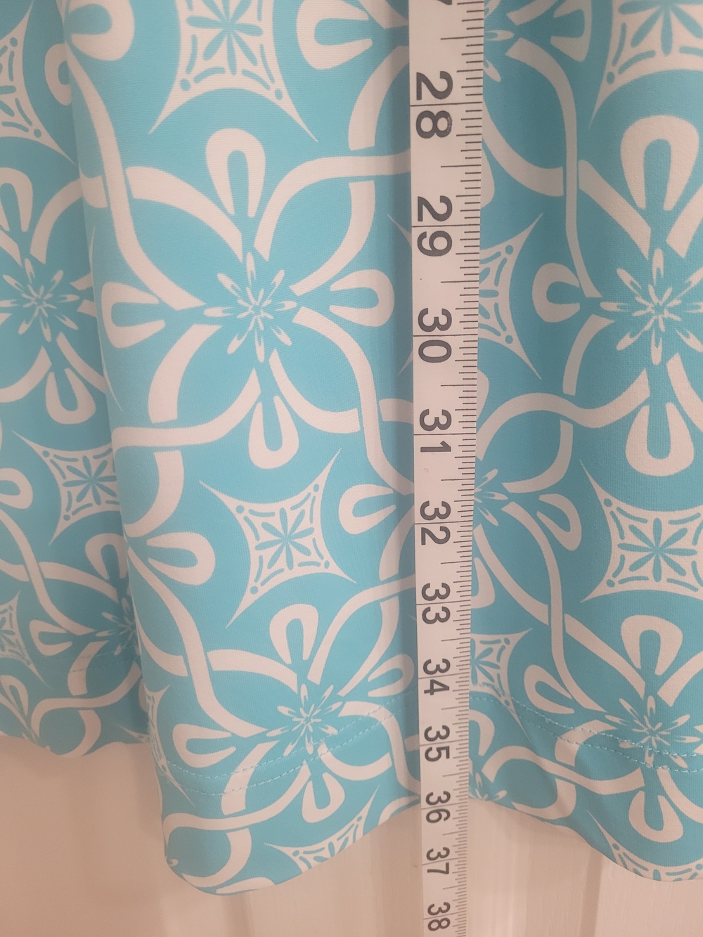 Aqua Floral-Pattern Scoop Neck Midi Dress - Picture 5 of 8